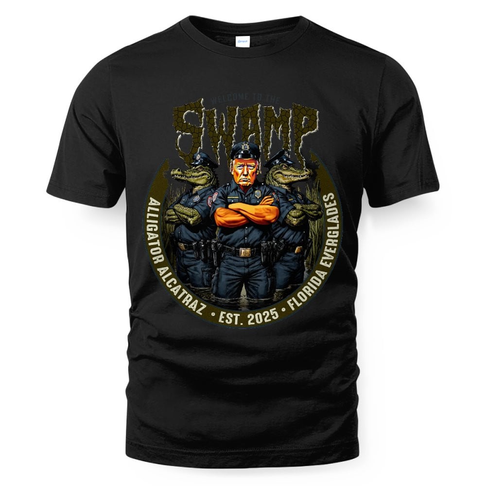 Alligator Alcatraz Funny Florida Everglades Dark Humor ICE Tee