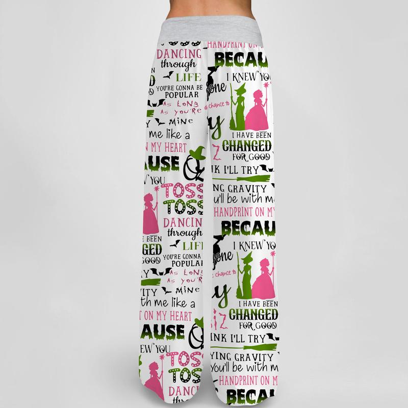Wicked Musical Contrast Wide Leg Pants For Women