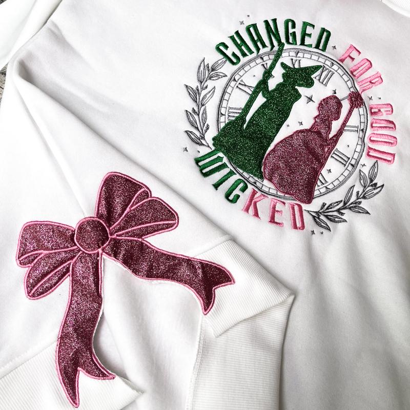 Embroidered Side Bow Sweatshirt, Hoodie