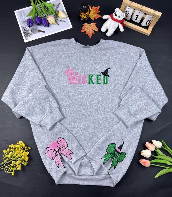 Embroidered Side Bow Sweatshirt, Hoodie