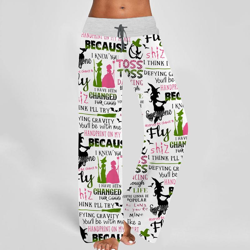 Wicked Musical Contrast Wide Leg Pants For Women