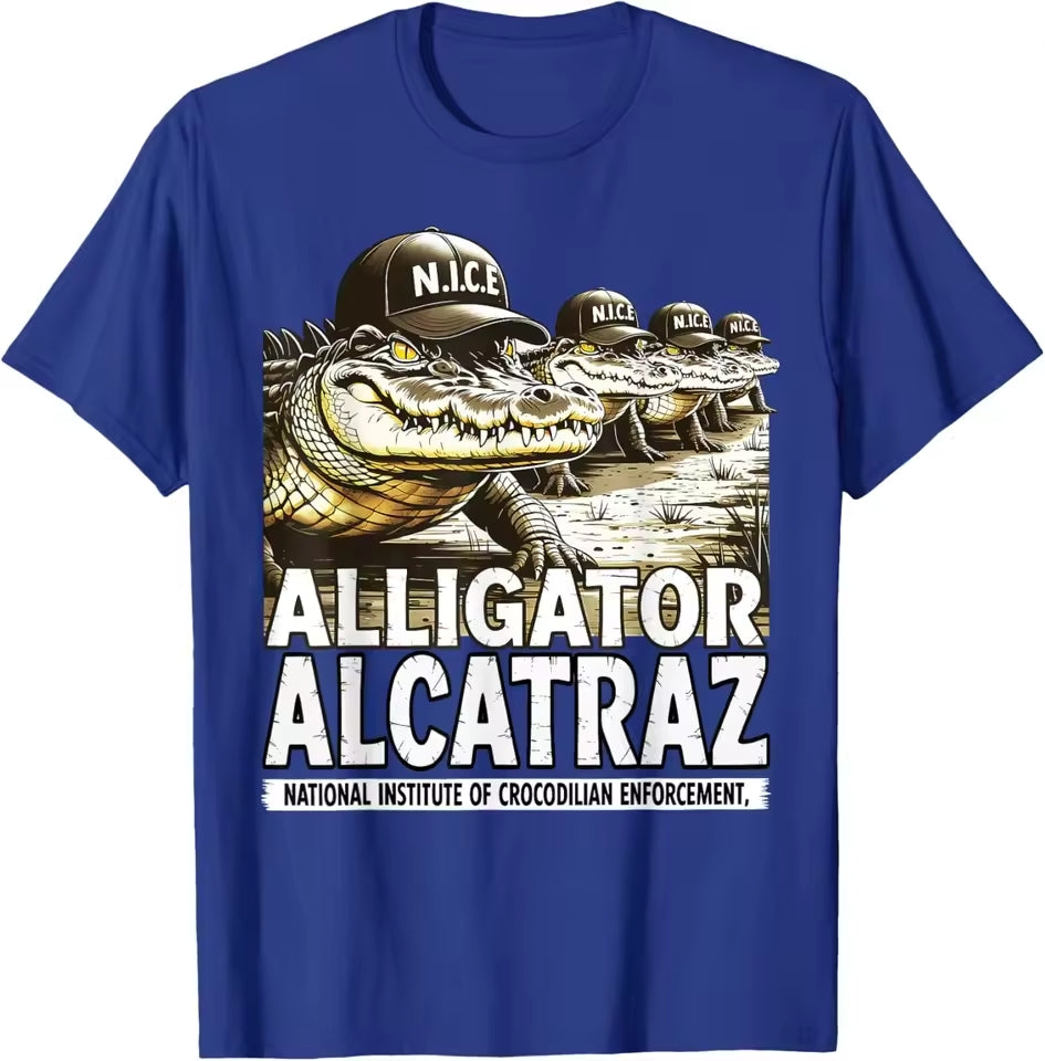 Alligator Alcatraz Funny Florida Everglades Dark Humor ICE Tee