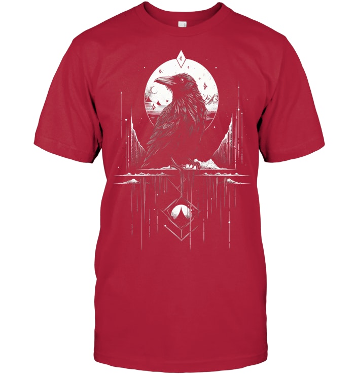 Raven Crow Dark Bird Witchcraft Omens Midnight T Shirt