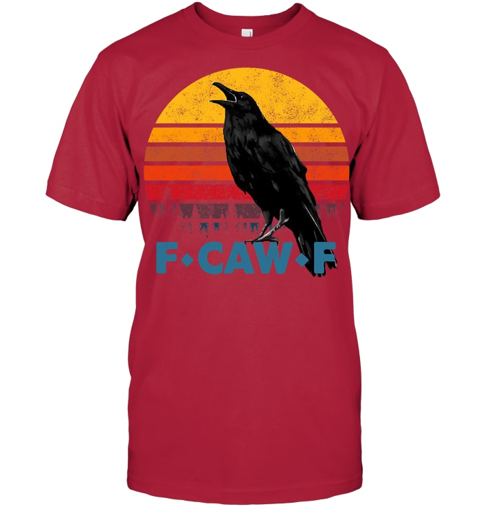 F Caw F Black Crow Black Bird Retro Sunset Vintage F Caw F T Shirt