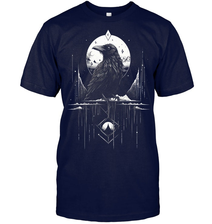 Raven Crow Dark Bird Witchcraft Omens Midnight T Shirt