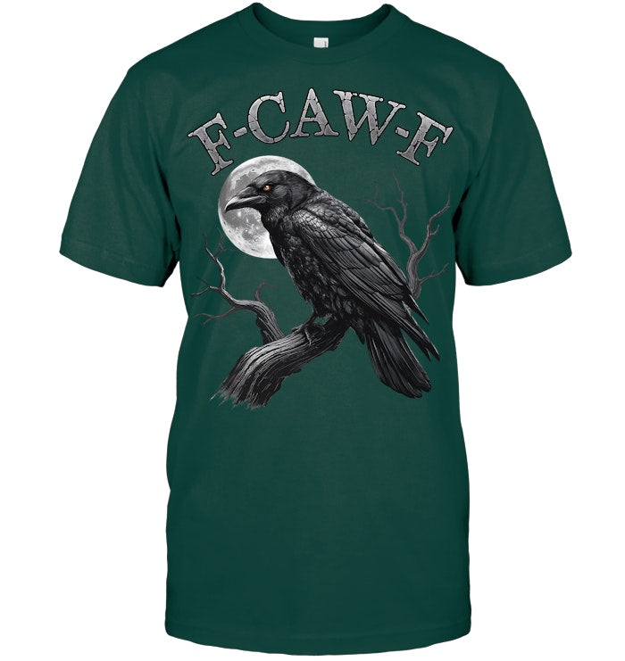 Black Crow, F Caw F Funny Black Bird moon Gothic Adult Humor T Shirt