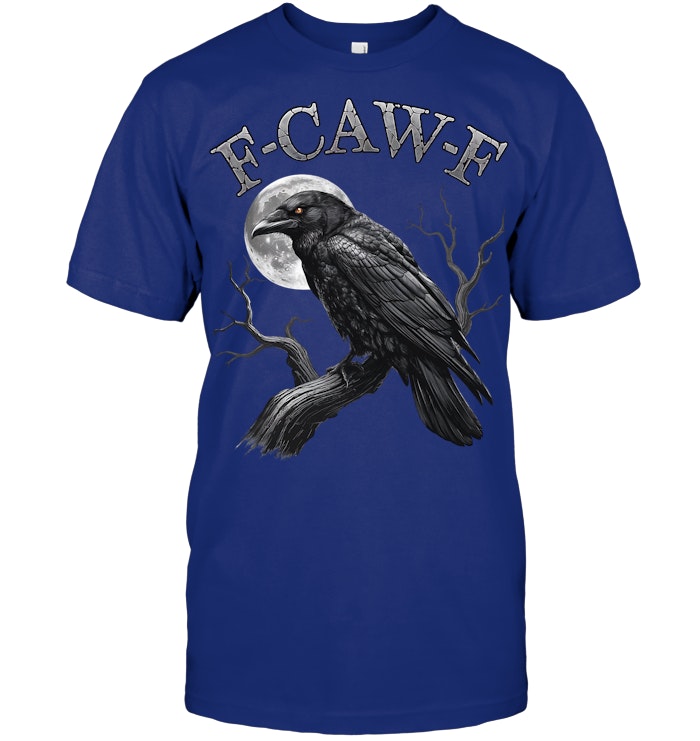 Black Crow, F Caw F Funny Black Bird moon Gothic Adult Humor T Shirt