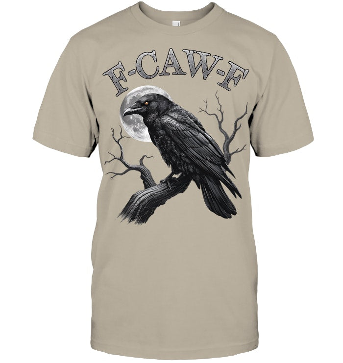 Black Crow, F Caw F Funny Black Bird moon Gothic Adult Humor T Shirt