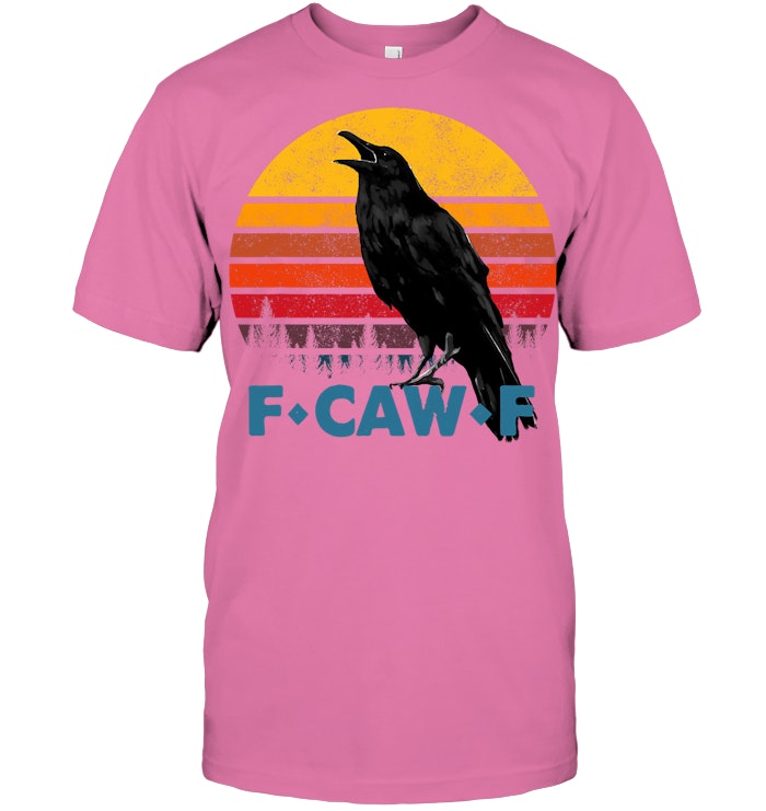 F Caw F Black Crow Black Bird Retro Sunset Vintage F Caw F T Shirt