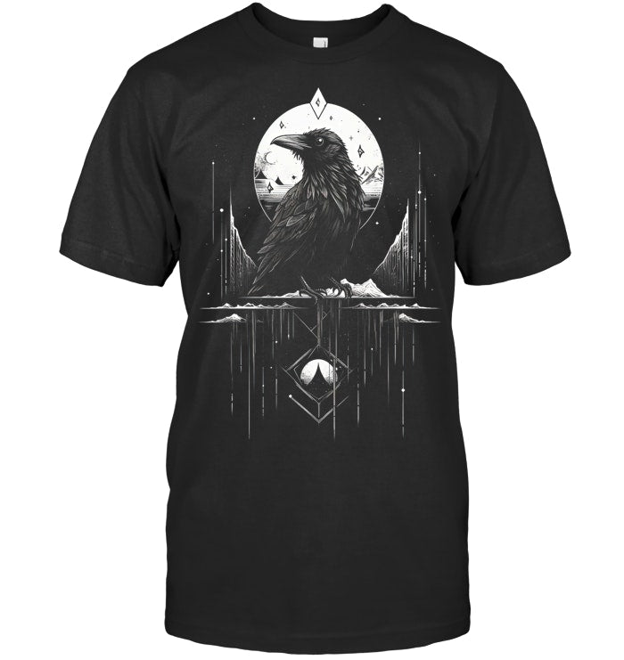 Raven Crow Dark Bird Witchcraft Omens Midnight T Shirt