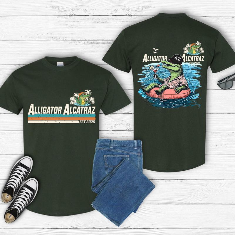 Alligator Alcatraz Funny Florida Everglades Dark Humor Shirt