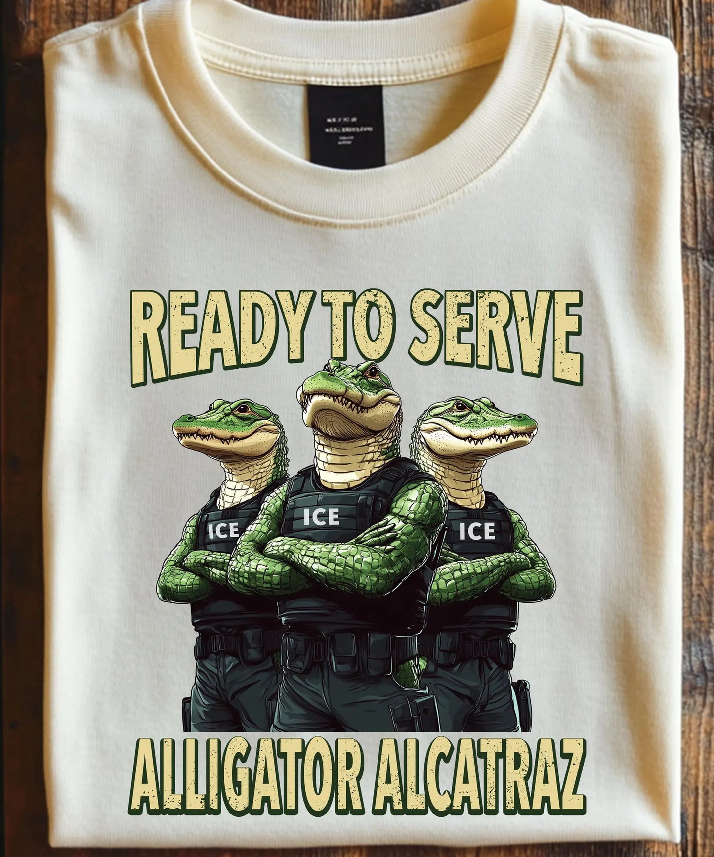 Alligator Alcatraz Funny Florida Everglades Dark Humor ICE Tee