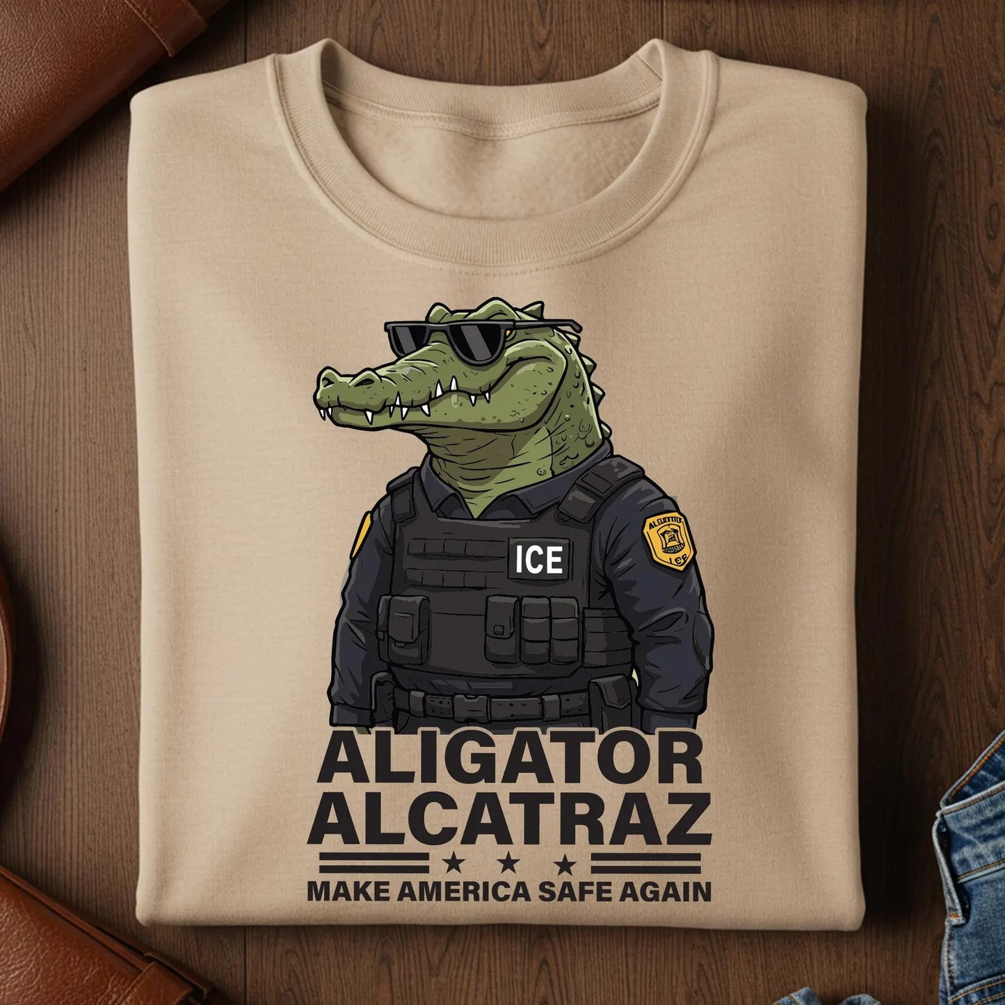 Alligator Alcatraz Funny Florida Everglades Dark Humor Shirt