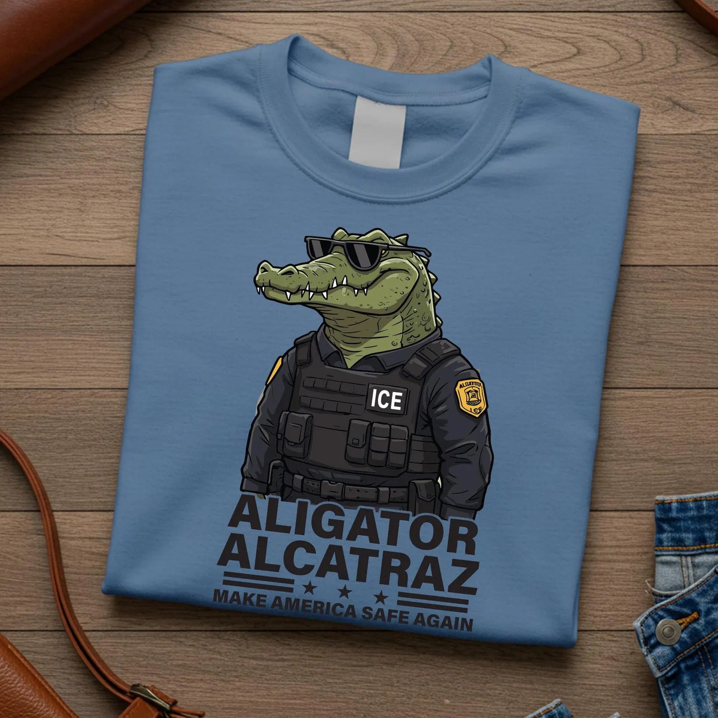 Alligator Alcatraz Funny Florida Everglades Dark Humor Shirt