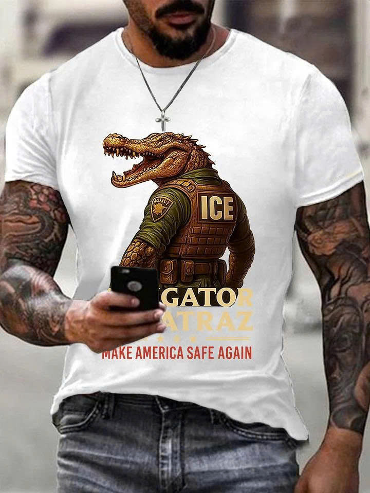 Alligator Alcatraz Funny Florida Everglades Dark Humor Tee