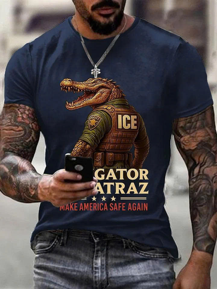 Alligator Alcatraz Funny Florida Everglades Dark Humor Tee