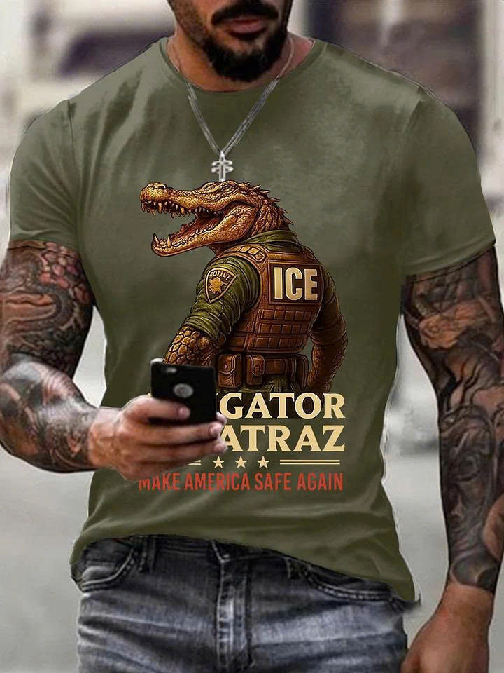 Alligator Alcatraz Funny Florida Everglades Dark Humor Tee