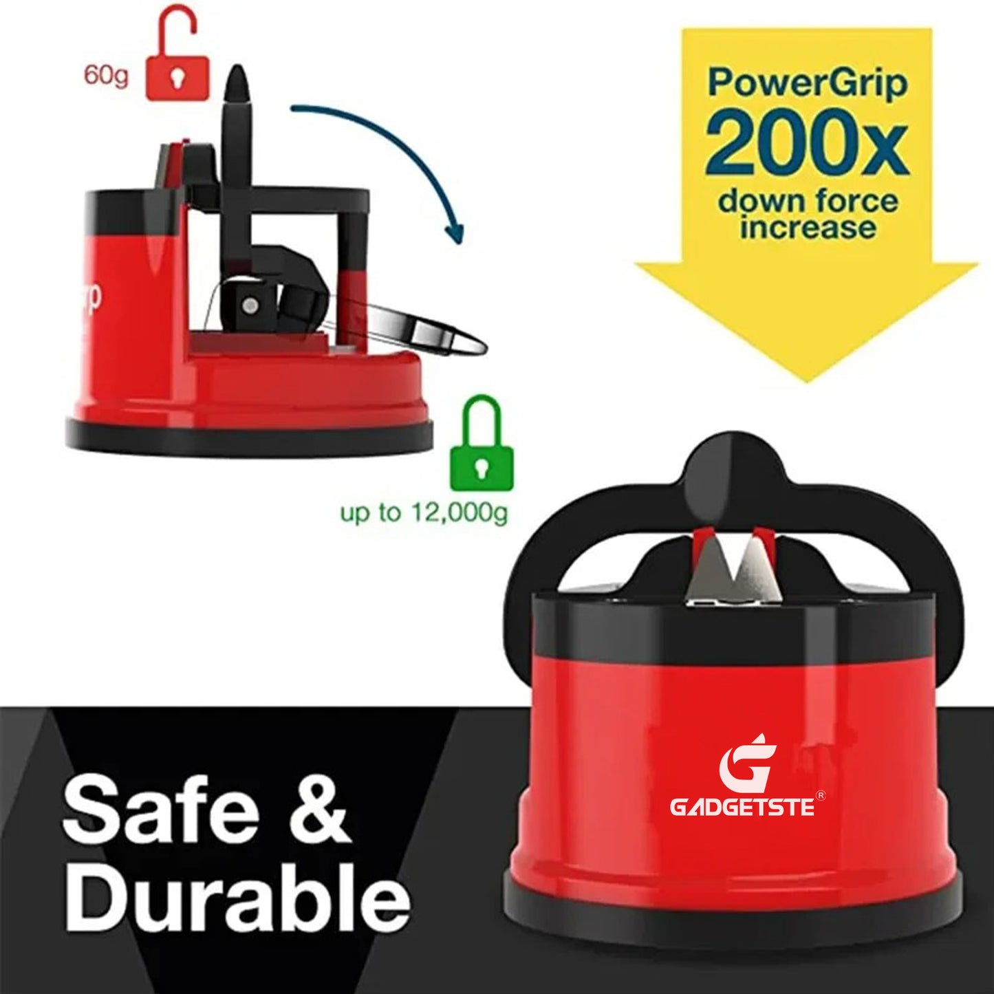 GADGETSTE® POWERGRIP KNIFE SHARPENER