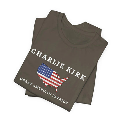 Charlie Kirk Tribute Shirt, Great American Patriot Top