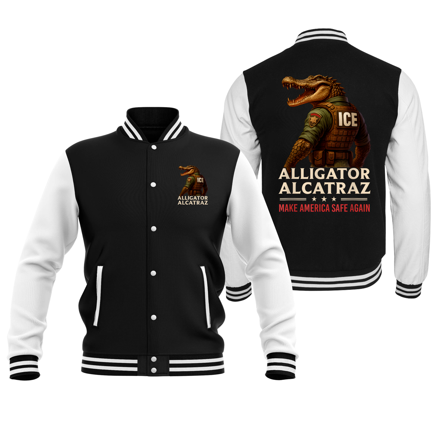 Alligator Alcatraz ICE Baseball Jacket