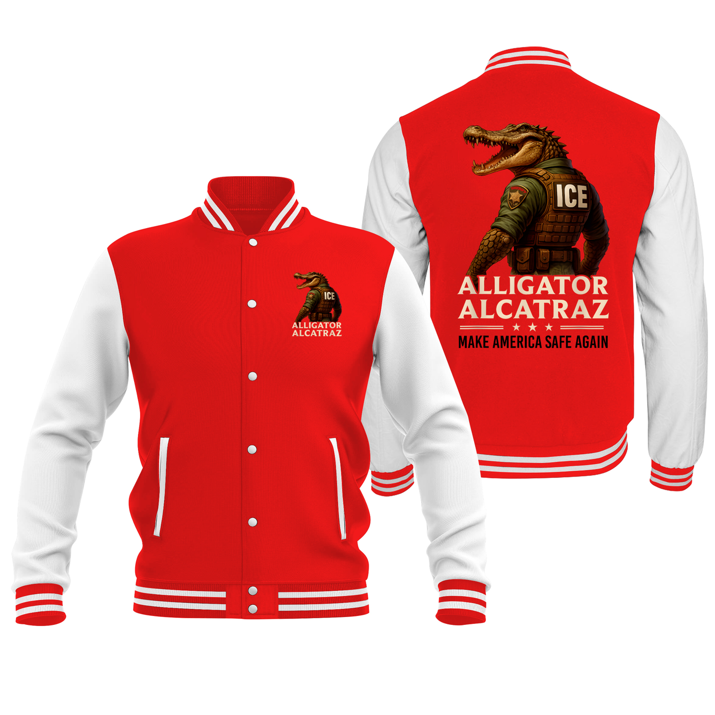 Alligator Alcatraz ICE Baseball Jacket