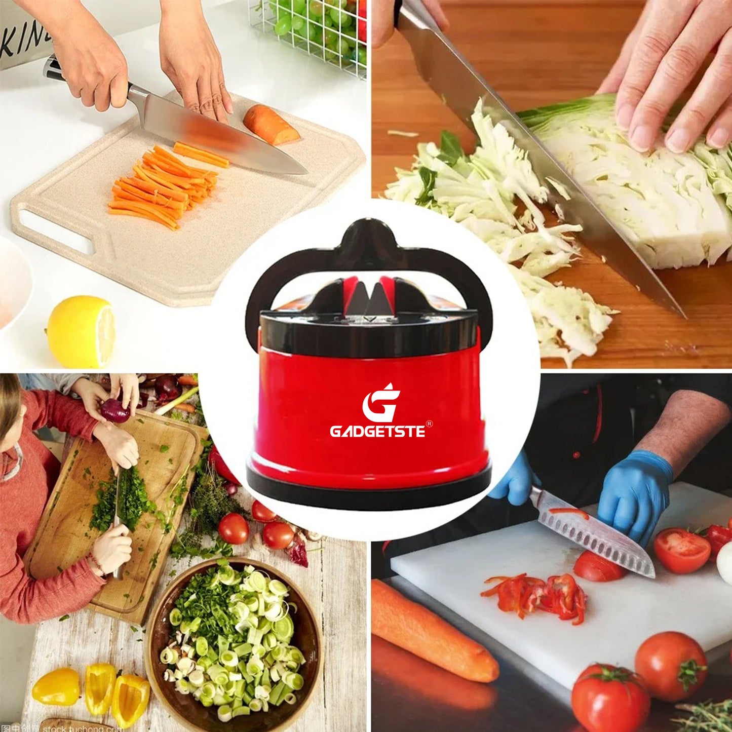 GADGETSTE® POWERGRIP KNIFE SHARPENER