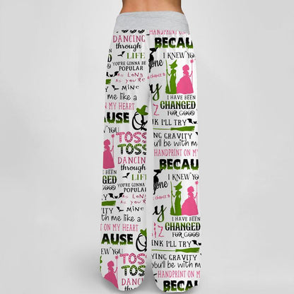 Wicked Musical Contrast Wide Leg Pants For Women