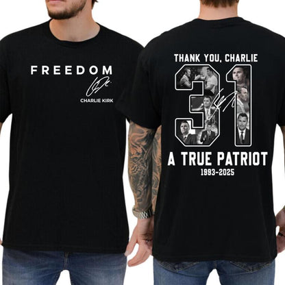 Freedom Charlie Kirk 2 Sided T-shirt