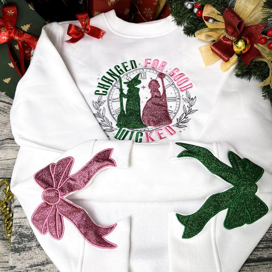 Embroidered Side Bow Sweatshirt, Hoodie