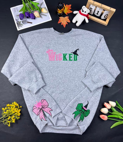 Embroidered Side Bow Sweatshirt, Hoodie