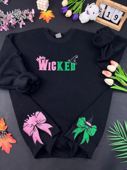 Embroidered Side Bow Sweatshirt, Hoodie