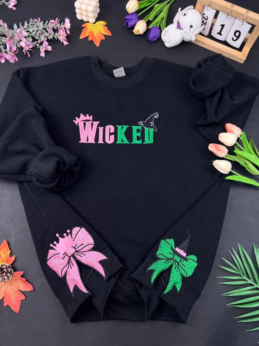 Embroidered Side Bow Sweatshirt, Hoodie