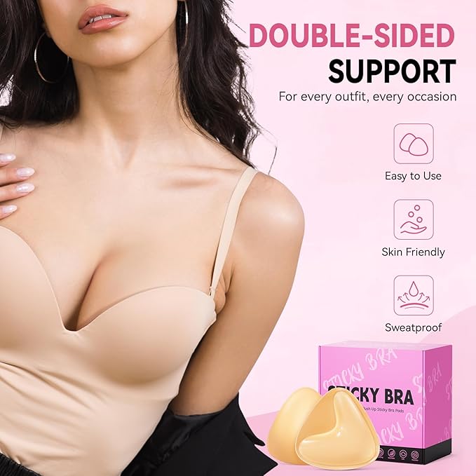 Gadgetste® LiftUp™ Sticky Bra Inserts – Instant Push-Up Confidence