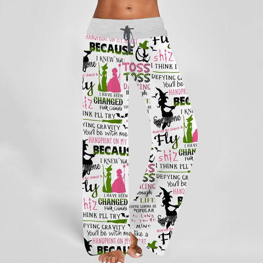 Wicked Musical Contrast Wide Leg Pants For Women