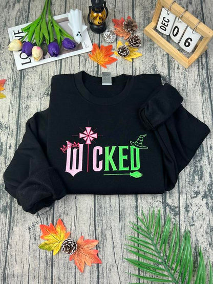 Wicked Embroidery Sweatshirt, Elphaba Glinda Embroidered Sweatshirt