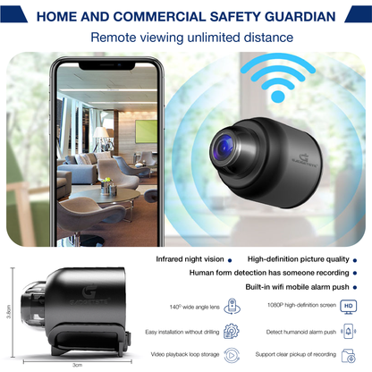 Gadgetste® X5 Mini WiFi Security Camera - 1080P, Night Vision, Motion Detection