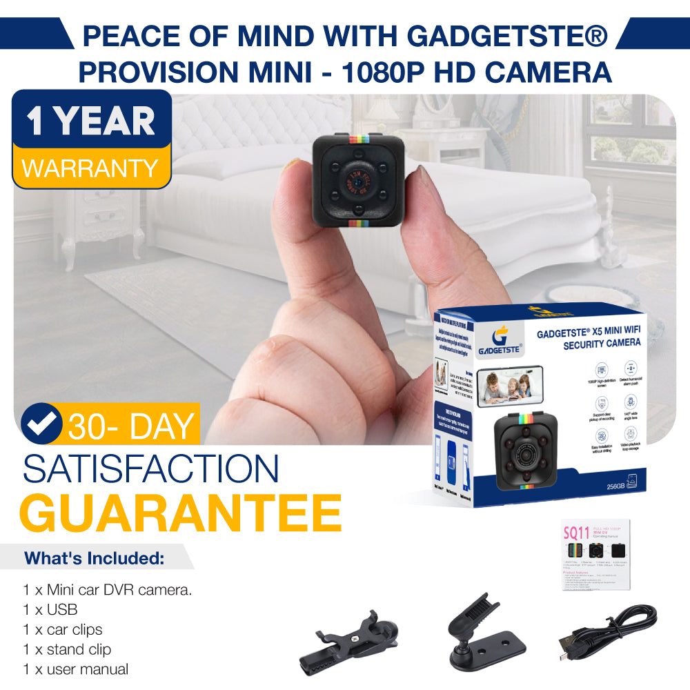 Gadgetste® ProVision Mini - 1080P HD Camera with Night Vision & Motion Detection