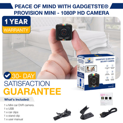 Gadgetste® ProVision Mini - 1080P HD Camera with Night Vision & Motion Detection