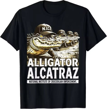 Alligator Alcatraz Funny Florida Everglades Dark Humor ICE Tee