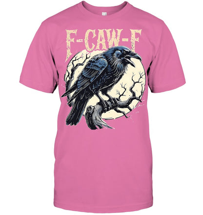 F CAW F Raven Funny Crow Pun Retro Gothic Aesthetic T Shirt