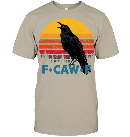 F Caw F Black Crow Black Bird Retro Sunset Vintage F Caw F T Shirt