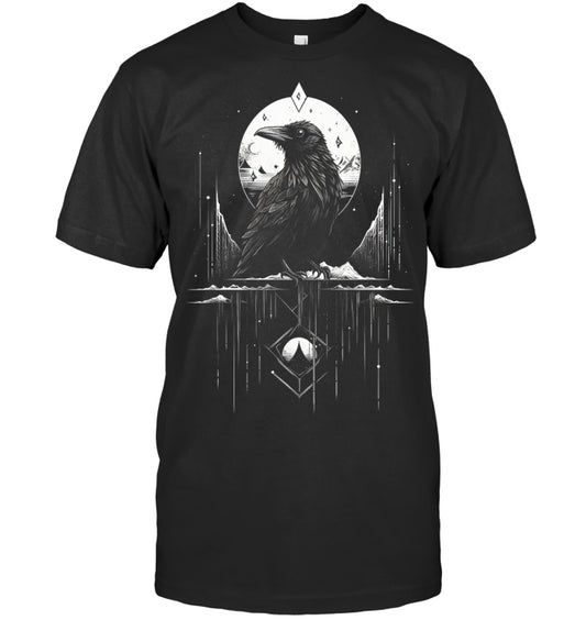 Raven Crow Dark Bird Witchcraft Omens Midnight T Shirt