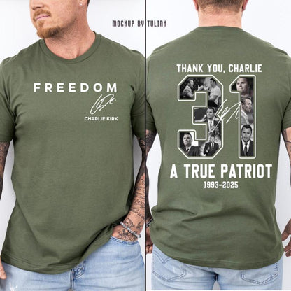 Freedom Charlie Kirk 2 Sided T-shirt