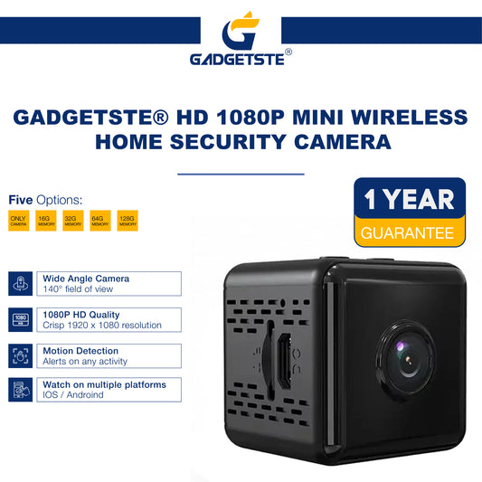 GADGETSTE® HD 1080P MINI WIRELESS HOME SECURITY CAMERA