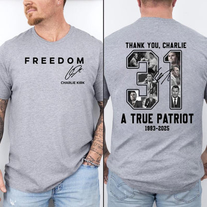 Freedom Charlie Kirk 2 Sided T-shirt