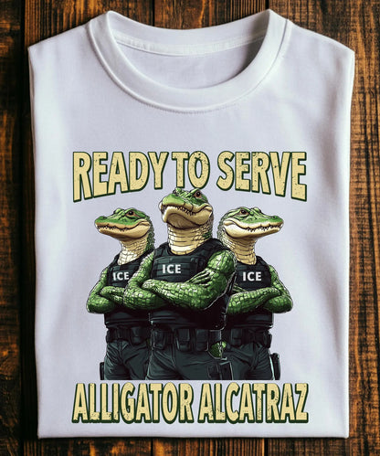 Alligator Alcatraz Funny Florida Everglades Dark Humor ICE Tee