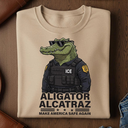Alligator Alcatraz Funny Florida Everglades Dark Humor Shirt