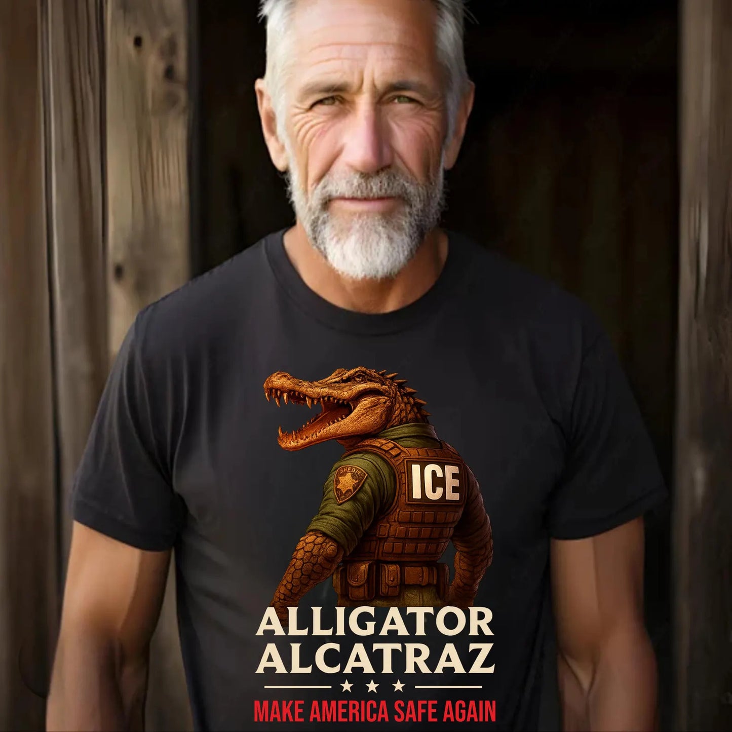 Alligator Alcatraz Funny Florida Everglades Dark Humor ICE Tee