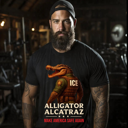 Alligator Alcatraz Funny Florida Everglades Dark Humor ICE Tee