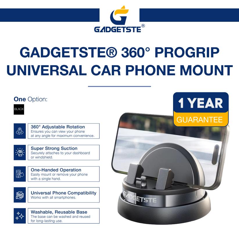 GADGETSTE® 360° PROGRIP UNIVERSAL CAR PHONE MOUNT